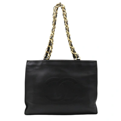 Pre-owned Chanel Jumbo Leather Tote Bag () In Black
