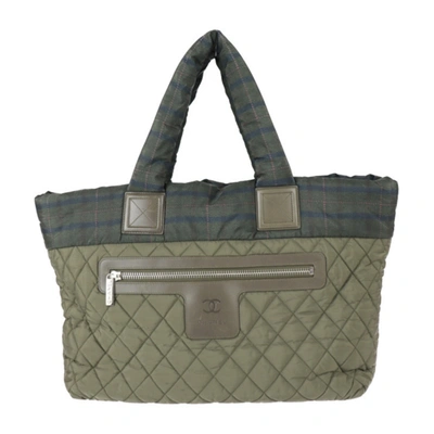 Pre-owned Chanel Coco Cocoon Synthetic Tote Bag () In Green