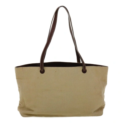 Pre-owned Chanel Canvas Tote Bag () In Beige