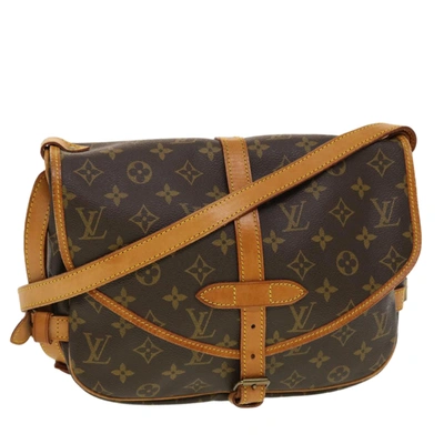 Pre-owned Louis Vuitton Saumur Canvas Shoulder Bag () In Brown