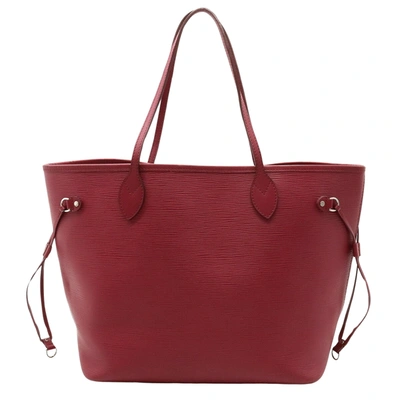 Pre-owned Louis Vuitton Neverfull Leather Tote Bag () In Red