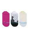 Stance On The Go Assorted 3-pack Tab Socks In Pink