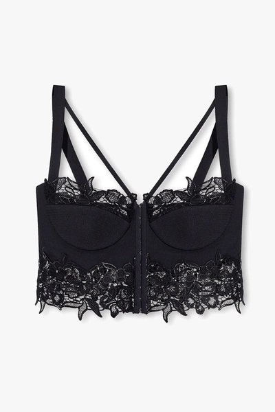 Versace Floral Lace Corset In Black