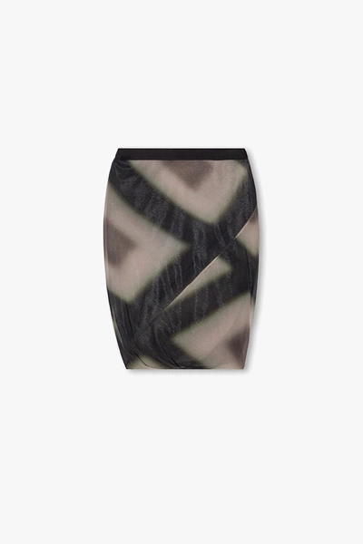 Rick Owens Patterned Midi Skirt In New