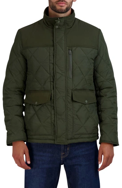 Cole Haan Quilted Barn Jacket In Army