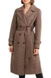 Belle & Bloom Front Runner Belted Wool Blend Coat In Walnut