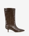 Kenneth Cole Meryl Womens Faux Leather Almond Toe Mid-calf Boots In Dark Brown