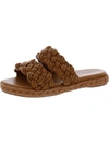 Vince Sullivan Womens Leather Slip On Slide Sandals In Brown