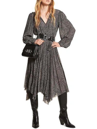 Michael Michael Kors Womens Animal Print Long Midi Dress In Multi