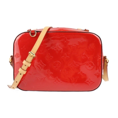 Pre-owned Louis Vuitton Santa Monica Patent Leather Shoulder Bag () In Red