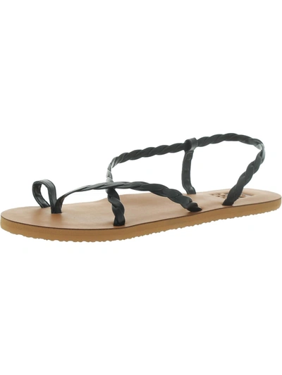 Billabong Agua Waves Womens Toe Loop Woven Flip-flops In Black