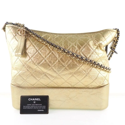 Pre-owned Chanel Gabrielle Pony-style Calfskin Shoulder Bag () In Gold