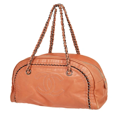 Pre-owned Chanel Luxury Line Leather Shoulder Bag () In Pink