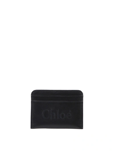 Chloé Sense Card Holder In Black