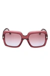 Tom Ford Kaya Beveled Acetate Square Sunglasses In Red