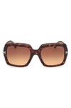 Tom Ford Women's Kaya 54mm Square Sunglasses In Brown