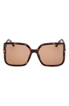 Tom Ford Solange-02 60mm Butterfly Sunglasses In Dark Havana Brown