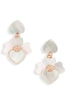 Kate Spade Precious Pansy Drop Earrings In Cream Multi/ Rose Gold