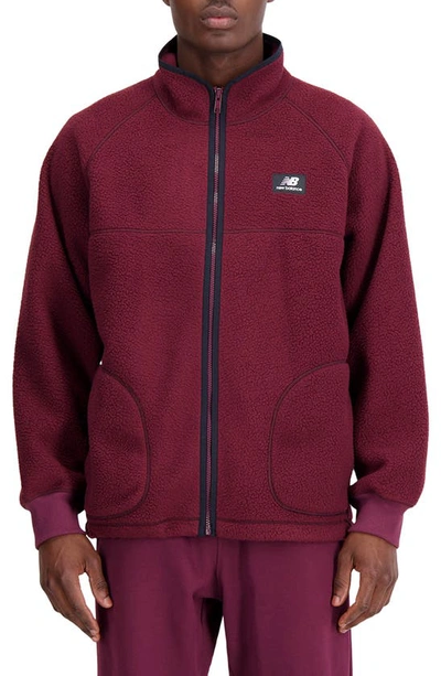 New Balance Athletics Recycled Polyester Polar Fleece Jacket In Red