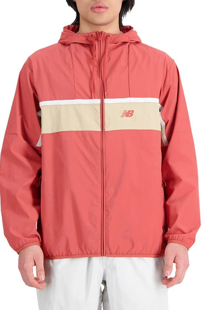 New Balance Athletics ‘90s Zip Windbreaker Jacket In Coral, Men's At Urban Outfitters In Red