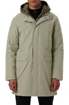 Bugatchi Water Resistant Jacket With Removable Hooded Bib In Clay