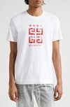 Givenchy Classic Ribbed Crew-neck T-shirt In White/ Red