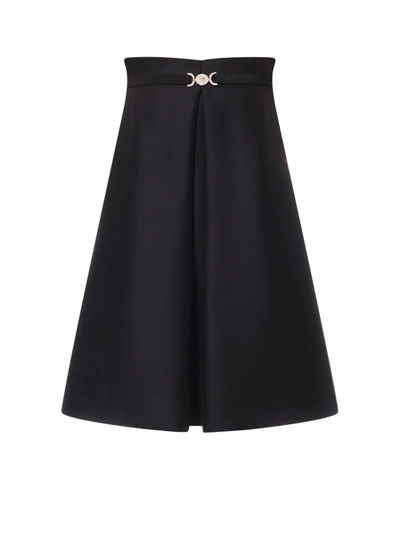 Versace Sculptural Cocktail Dress With Medusa Detail In Black