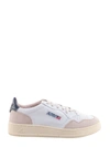 Autry 'medalist' White Low Top Sneakers With Beige Suede Details