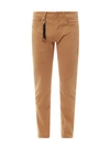 INCOTEX STRETCH COTTON TROUSER WITH BACK SUEDE LOGO PATCH