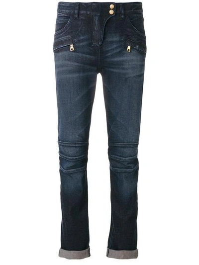 Balmain Classic Cropped Jeans In Blue