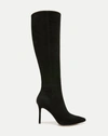 Veronica Beard Lisa Suede Stiletto Wide-calf Knee Boots In Black