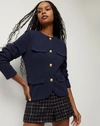 Veronica Beard Kensington Knit Jacket In Marine