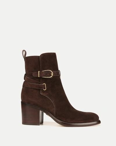 Veronica Beard Sohelia Suede Ankle Bootie In Espresso