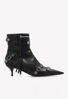 Balenciaga Cagole 50 Ankle Boots In Lamb Leather In Black