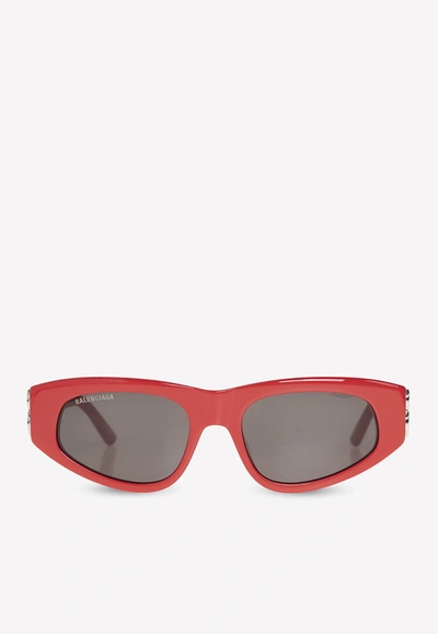 Balenciaga Dynasty D-frame Sunglasses In Red