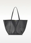 LINDA FARROW HANDBAGS BLACK AYERS AND CALF LEATHER TOTE