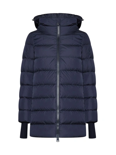 Herno Hooded Zip-up Puffer Jacket In Blue