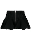 Mugler Denim Miniskirt In Black