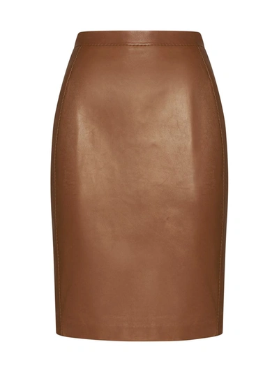 Saint Laurent Skirts In Marron Glace