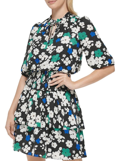 Karl Lagerfeld Womens Printed Mini Fit & Flare Dress In Multi