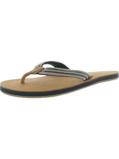 Hari Mari Fields Puebla Womens Leather Memory Foam Flip-flops In Blue