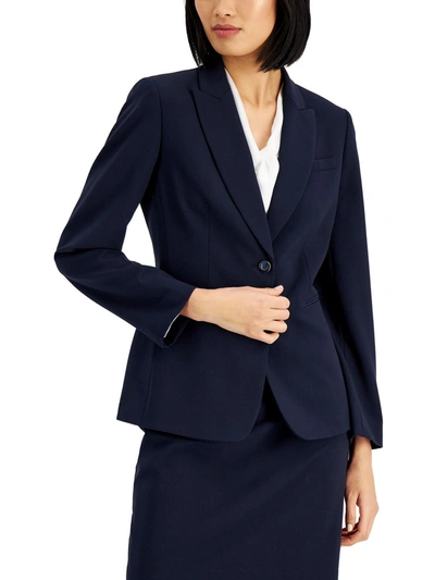 Tahari Asl Notched Two-button Blazer In Blue