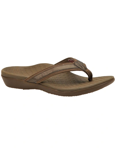 Vionic Tide Womens Flat Thong Sandals In Gold