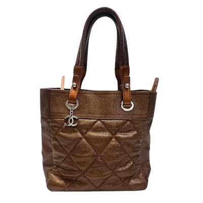 Pre-owned Chanel Paris Biarritz Canvas Tote Bag () In Brown