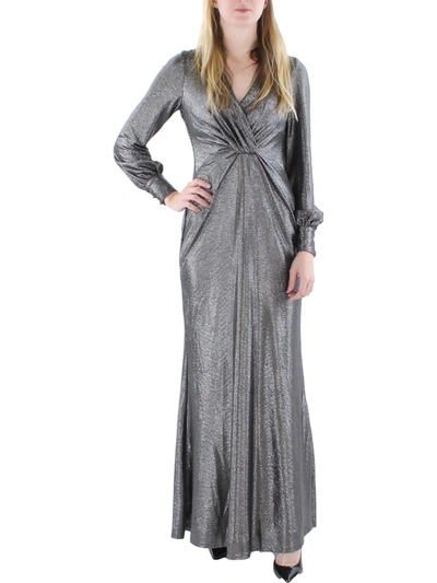 Lauren Ralph Lauren Womens Metallic Surplice Evening Dress In Multi