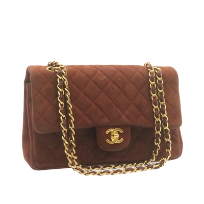 Pre-owned Chanel Classic Flap Suede Shoulder Bag () In Brown