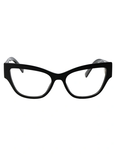 Dolce & Gabbana Cat Eye-frame Logo-lettering Glasses In 501 Black