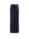 Fendi Velvet Long Skirt In Blue