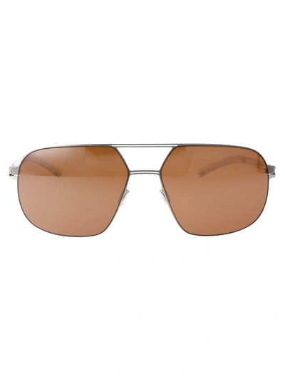 Mykita Sunglasses In 459 Silver/ White Polprohiconbrownsl/f