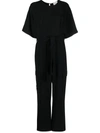 P.a.r.o.s.h Cargo Jumpsuit With Wide-leg And Belt In Nero